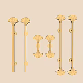 Modern Light Luxury Golden Handle Light Luxury Handle Metal Handle Ginkgo Leaf Handle 3d model