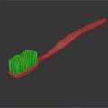 Pink Toothbrush With White And Yellow Bristles For Daily Oral Care