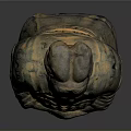Ancient Armored Standing Sculpture Featuring Intricate Carving and Historical Human Figure