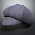 Gray Fabric Octagonal Hat on Gradient Gray Background with Classic Design 3d model