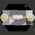 Vintage Metallic Telephone With Gold Silver Accents And Retro Elegant Design Base