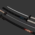 Samurai Swords In Various Styles Featuring Decorative Handles Sheaths And Sharp Blades 3d model