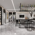 Modern Hair Salon Interior Design Featuring Gray Walls Arched Mirrors Black Chairs And Marble Flooring