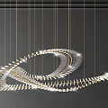 Elegant Modern Crystal Chandelier Featuring Spiral Design Golden Accents And Sparkling Lights