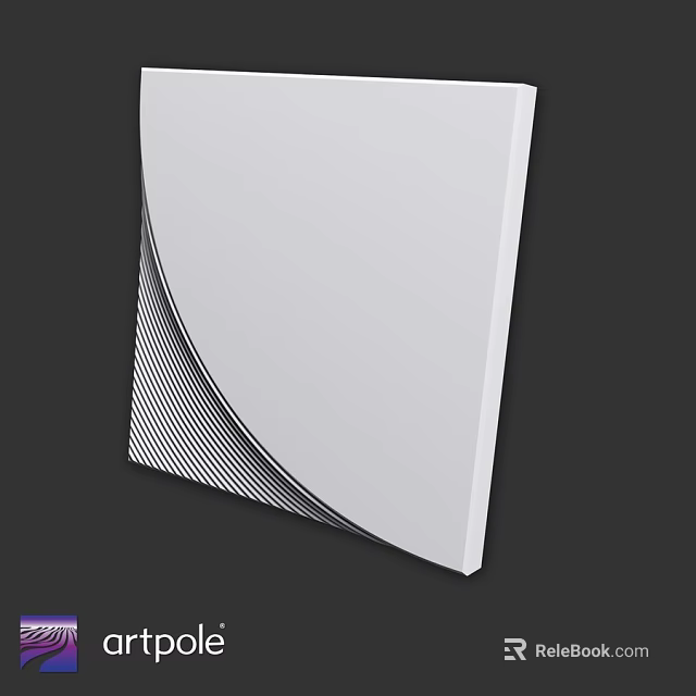 Modern Curved Wall Design With Smooth Surface And Striped Pattern 3d model 