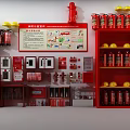 Fire Equipment Room With Fire Hydrant Extinguishers Helmets Safety Charts And Display Shelves