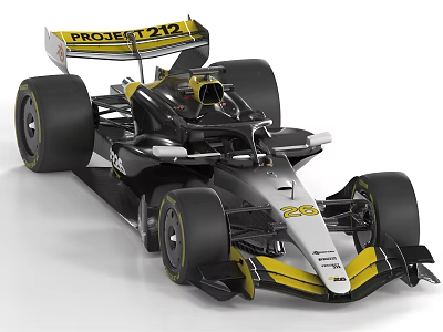 High Performance Project212 Race Car With Yellow Black Livery And Aerodynamic Design 3d model