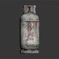 Rusted Silver LPG Gas Cylinder With Red Valve And PG Logo For Home Use