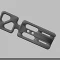 Black Metal Mechanical Component With Holes Slots And Industrial Functional Structure Design