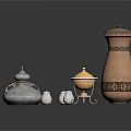 Traditional Metal Containers with Lids Various Sizes Silver Copper Decorative Patterns