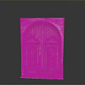 Antique Wooden Door With Arched Stone Frame And Intricate Carved Details