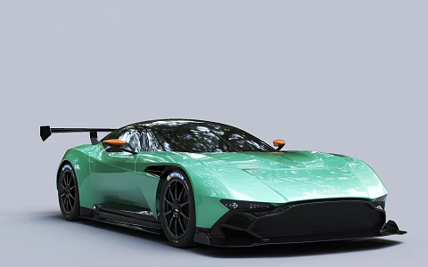 Green Car sports car Aston Martin 3d model