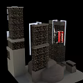 Future Architecture Modern Design With Tall Buildings Digital Billboards And Circular Seating