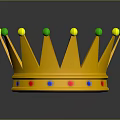 Golden Metal Crown Decorative Hardware Tools With Green Yellow Beads And Colorful Studs