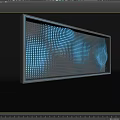 Feature Wall With Blue Dotted Pattern And Gradient Blue Background With Reflection At The Bottom