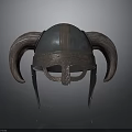 Viking Helmet with Horns Blue Bronze Decorative Historical Warrior Gear