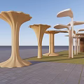 Columns, cylindrical stone columns, shaped special-shaped columns 3d model