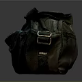 Stylish Dark Leather Bag With Multiple Pockets And Adjustable Shoulder Strap 3d model