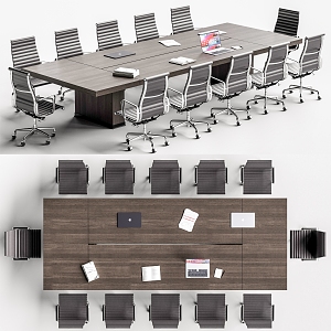 Conference table and chair combination 3d model