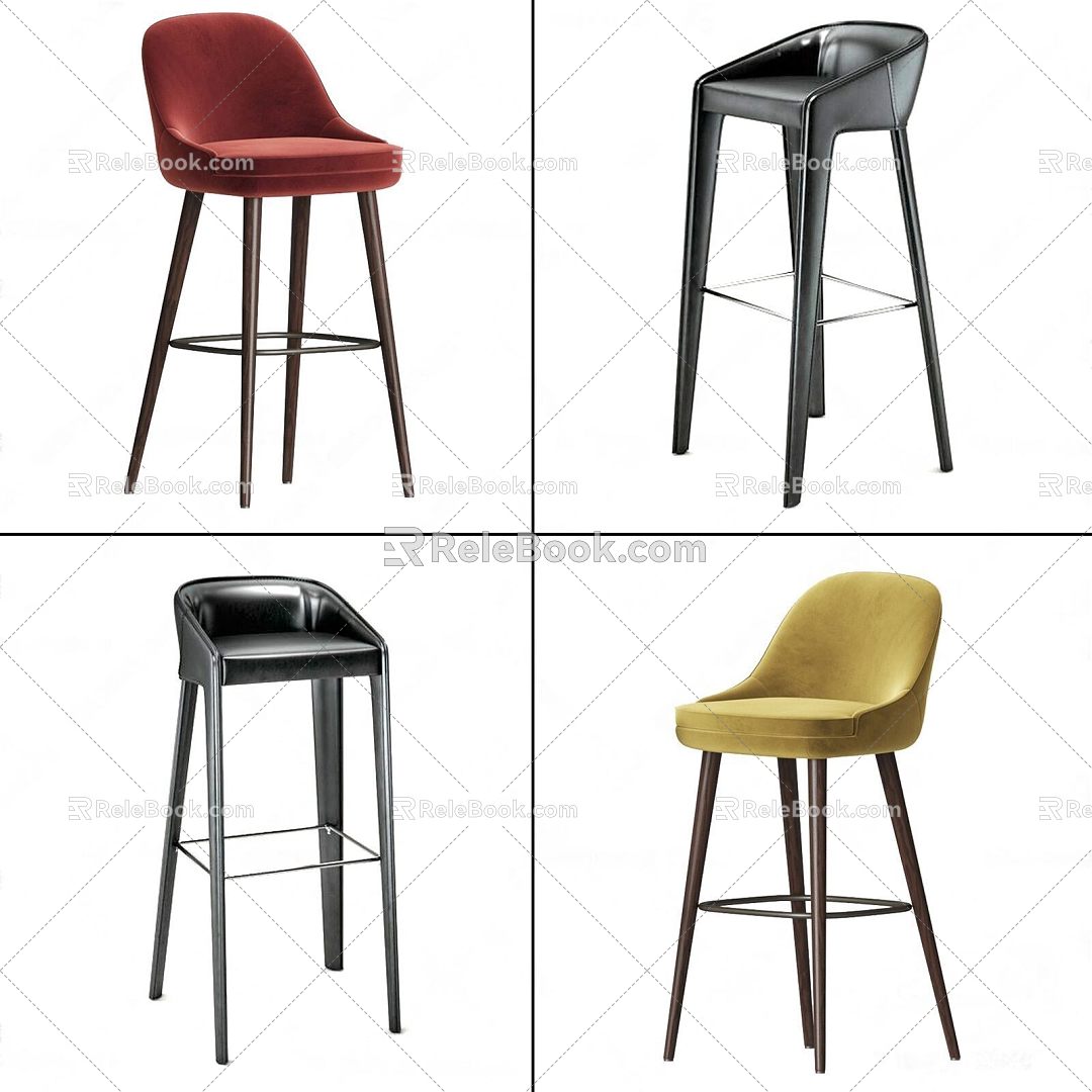 Modern Bar Chair Combination 3d model