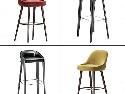 Modern Bar Chair Combination 3d model