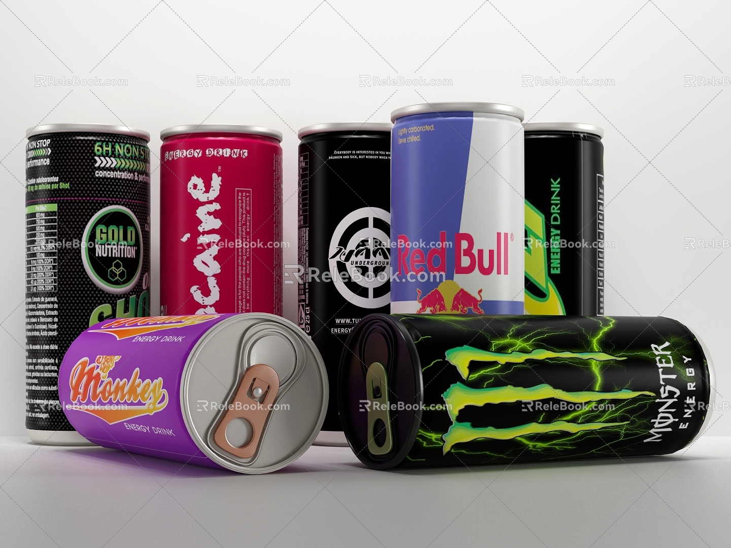 Modern cans 3d model