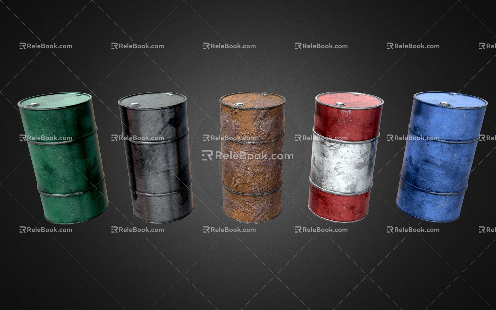 Industrial LOFT Oil Drum Tin Drum 3d model