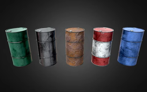 Industrial LOFT Oil Drum Tin Drum 3d model