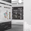Modern Exhibition Hall With Interactive Data Charts Information Displays And Icons 3d model