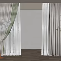 Modern Curtain Double Open Curtain 3d model