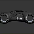 Futuristic Black Motorcycle with Blue Accent Lights Large Wheels and Sleek Aerodynamic Design