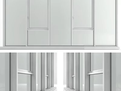 Modern Casement Windows With White Frames Transparent Glass Natural Lighting And Clear View 3d model