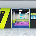 LITTLE MASTER Sports Fitness Training Center With Colorful Rackets And Sports Equipment On Display Shelves