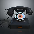 Vintage Rotary Phone Electronic Appliance With Classic Design And Mechanical Dial