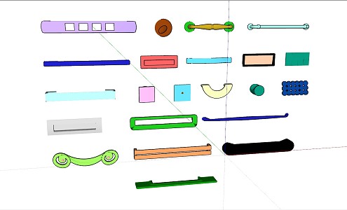 Modern handle hardware handle indicator basket 3d model