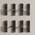 Various Smart Door Locks With Digital Keypads And Handle Designs 3d model
