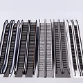 Escalator Handrail Elevator Escalator Parallel Ladder Lift 3d model