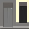 Modern Style Double Door Refrigerators in Gray And Black Side by Side 3d model