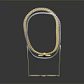 Stylish Gold Chain Necklace With Cross Pendant And Round Decorative Accents