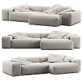 Modern corner sofa fabric multi-person corner sofa 3d model