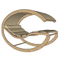 Ergonomic Modern Curved Wooden Leisure Chair With Comfortable Cushioned Seat