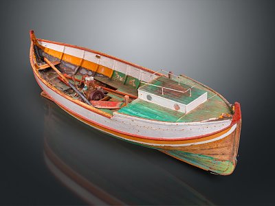 Modern Boat Small Boat Small Wooden Boat 3d model