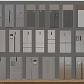 Various Modern Refrigerator Models With Different Designs And Colors On 3d model