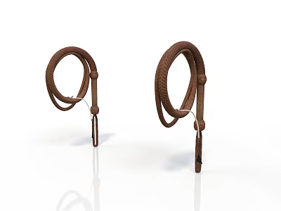 Brown Leather Loop Household Living Supplies with Buckle Closure and Practical Design 3d model
