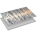 Square Area Rug Featuring Abstract Gray Beige Gold Textured Striped Pattern Design 3d model