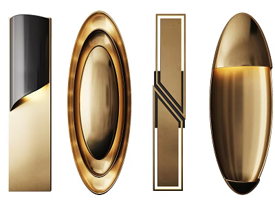 Modern Decorative Wall Lamps With Golden Finish And Various Shapes For Home Interior 3d model