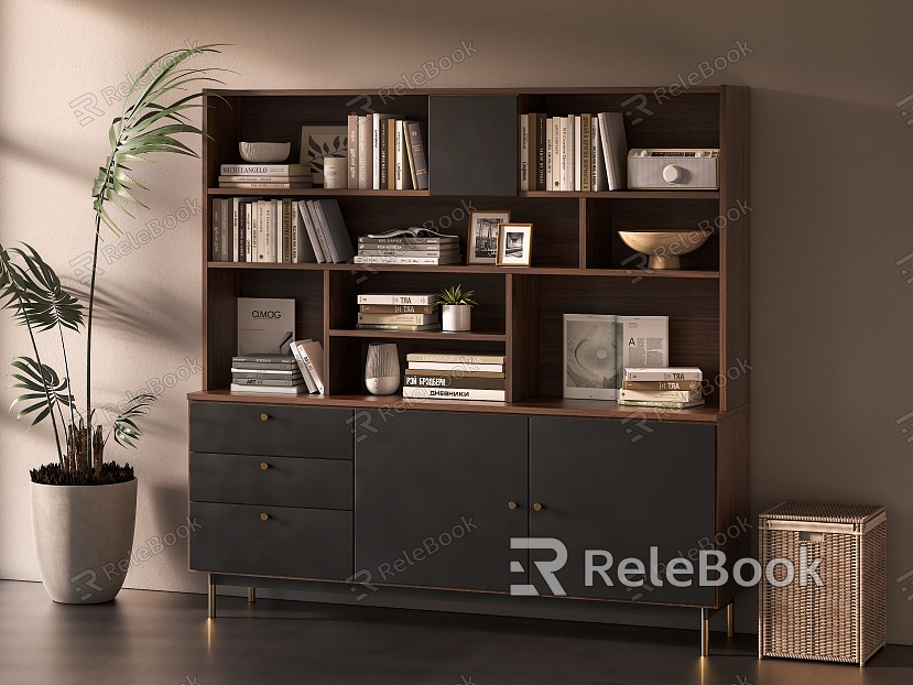 Modern bookcase bookcase combination model