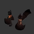 Two Bat Like Game And Movie Characters With Brown And Grey Fur And Large Wings