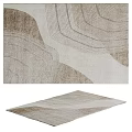 Modern Square Rug With Abstract Wave Patterns In Beige Light Brown Tones 3d model