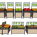 Fruit Shelf Supermarket Display Rack Display Rack Nakajima Fruit and Vegetable Rack 3d model